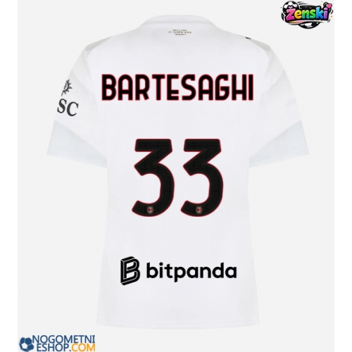 Ženski Nogometni dresi AC Milan Davide Bartesaghi #33 Gostujoči 2026-27 Kratek Rokav